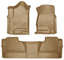 Load image into Gallery viewer, Husky Liners 14 Chevrolet Silverado/GMC Sierra WeatherBeater Tan Front & 2nd Seat Floor Liners