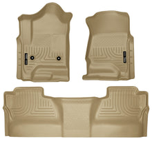 Load image into Gallery viewer, Husky Liners 14 Chevrolet Silverado/GMC Sierra WeatherBeater Tan Front & 2nd Seat Floor Liners