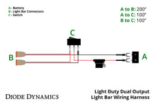 Load image into Gallery viewer, Diode Dynamics Light Duty Dual Output Light Bar Wiring Harness