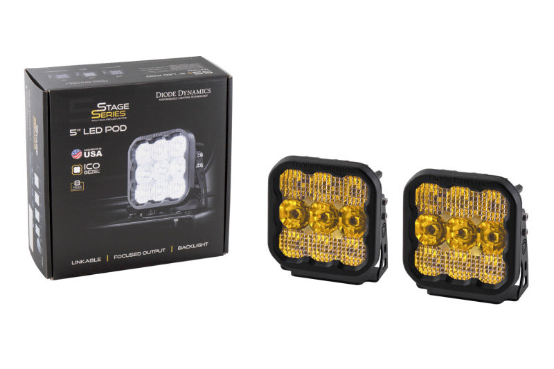 Diode Dynamics SS5 LED Pod Pro - Yellow Combo (Pair)