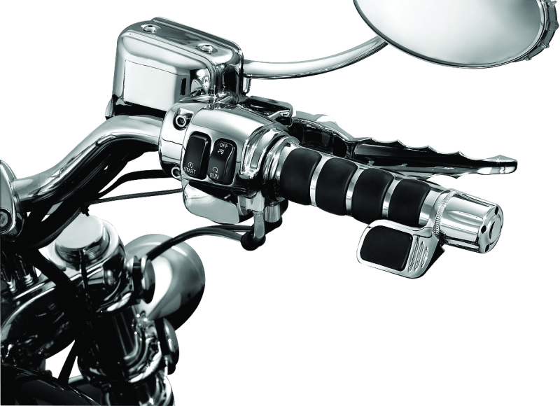 Kuryakyn ISO Grip With Contoured Throttle Boss Throttle-By-Wire Chrome