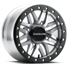 Load image into Gallery viewer, Raceline A91MA Ryno 15x10in/4x156 BP/0mm Offset/132.5mm Bore - Machined &amp; Black Ring Beadlock Wheel
