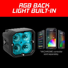 Load image into Gallery viewer, XK Glow XKchrome 20w LED Cube Light w/ RGB Accent Light - Fog Beam