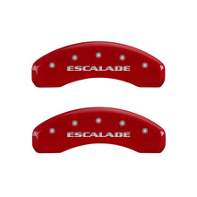 Load image into Gallery viewer, MGP 4 Caliper Covers Engraved Front &amp; Rear Escalade Red finish silver ch