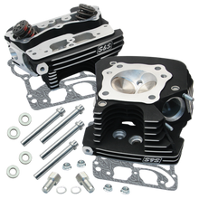 Load image into Gallery viewer, S&amp;S Cycle 99-05 BT Super Stock 89cc Cylinder Head Kit - Black Wrinkle