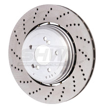 Load image into Gallery viewer, SHW 06-10 BMW M5 5.0L Left Rear Cross-Drilled Lightweight Brake Rotor (34212282807)