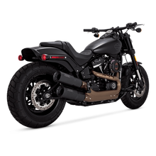 Load image into Gallery viewer, Vance &amp; Hines HD Softail 18-22 Fatbob Hi-Output S/O Black Slip-On Exhaust