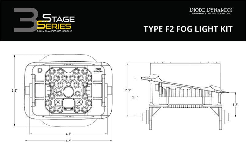 Diode Dynamics SS3 Pro Type F2 Kit ABL - Yellow SAE Fog
