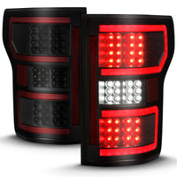 ANZO 18-19 Ford F-150 LED Taillight Black Housing Clear Lens Red Light Bar W/Sequential