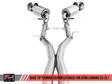 Load image into Gallery viewer, AWE Tuning 16-24 Chevy Camaro SS Non-Res Cat-Back Exhaust -Touring Edition (Quad Diamond Black Tips)
