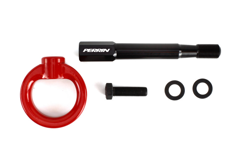 PERRIN 08-14 Subaru WRX/STI (Hatchback) Tow Hook Kit (Rear) - Red
