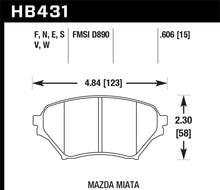 Load image into Gallery viewer, Hawk 01-05 Miata w/ Sport Suspension HP+ Street Front Brake Pads D890