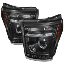 Load image into Gallery viewer, Spyder Ford Super Duty 11-15 Projector Headlights LEDHalo DRL Blk High H1 Low 9006 PRO-YD-FS11-HL-BK