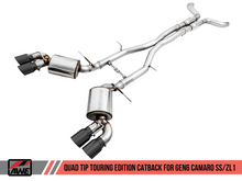 Load image into Gallery viewer, AWE Tuning 16-24 Chevy Camaro SS Non-Res Cat-Back Exhaust -Touring Edition (Quad Diamond Black Tips)