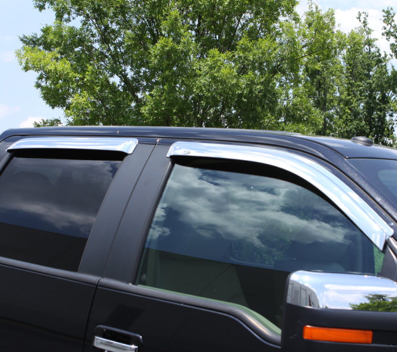 AVS 04-15 Nissan Titan Crew Cab Ventvisor Outside Mount Front & Rear Window Deflectors 4pc - Chrome