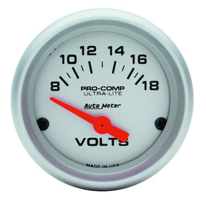 Autometer Ultra-Lite 52mm Short Sweep Electronice Voltage Gauge