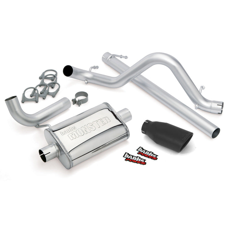 Banks Power 07-11 Jeep 3.8L Wrangler - 2dr Monster Exhaust System - SS Single Exhaust w/ Black Tip