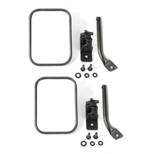 Load image into Gallery viewer, Rugged Ridge 97-18 Jeep Wrangler Textured Black Rectangular Stubby Trail Mirror Kit
