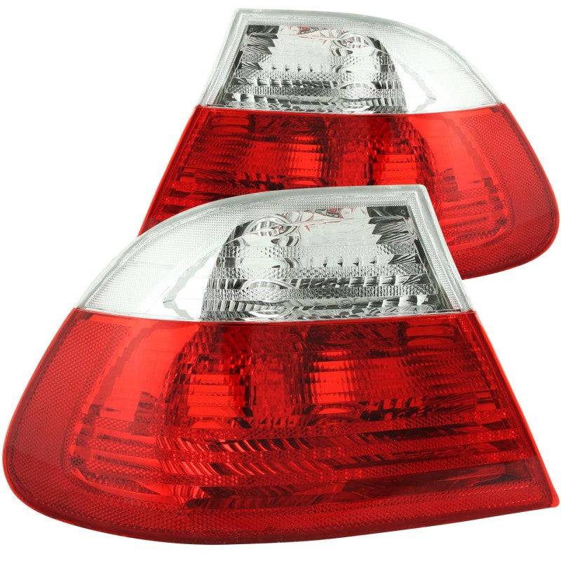 ANZO 2000-2003 BMW 3 Series E46 Taillights Red/Clear