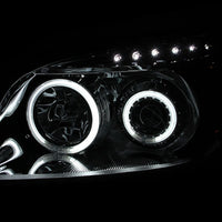 ANZO 2006-2008 Toyota Rav4 Projector Headlights w/ Halo Black