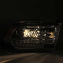 Load image into Gallery viewer, AlphaRex 09-18 Dodge Ram 1500HD PRO-Series Proj Headlight Plnk Style Blk w/Chrm Acc w/Seq Signal/DRL