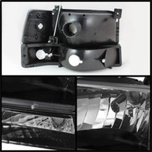 Load image into Gallery viewer, xTune Ford F150/Bronco 92-96 Headlights w/Corner Bumper 6pcs Amber- Black HD-JH-FB92-SET-AM-BK