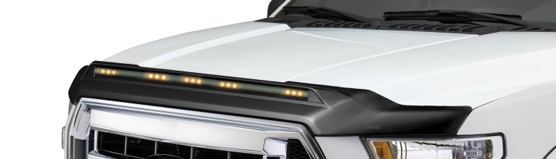 AVS 2009-2018 Dodge Ram 1500 (Excl Sport / Rebel) Aeroskin Low Profile Hood Shield w/ Lights - Black