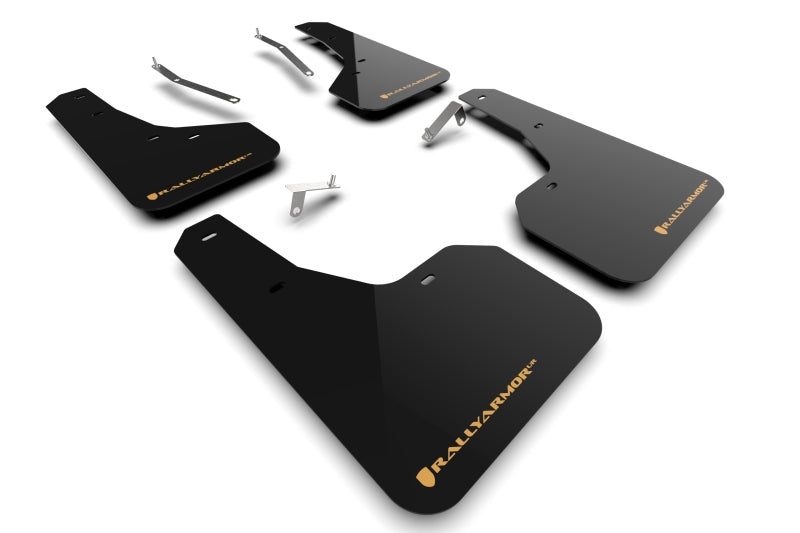 Rally Armor 22-24 Subaru Forester &amp; Wilderness Black UR Mud Flap w/Wild Orange Logo