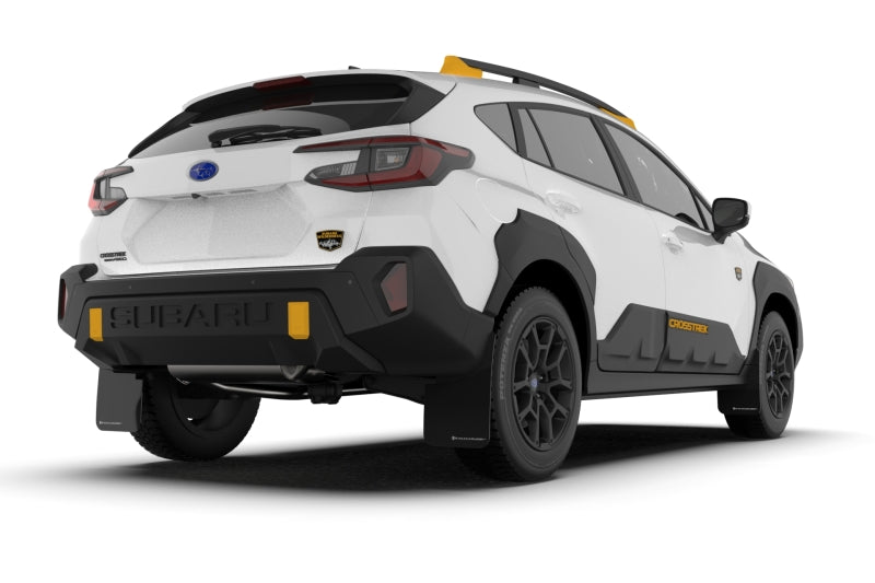 Rally Armor 24-26 Subaru Crosstrek (Wilderness Only) Black UR Mud Flap W/White Logo No Drilling Req