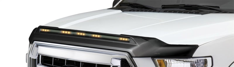 AVS 2009-2018 Dodge Ram 1500 (Excl Sport / Rebel) Aeroskin Low Profile Hood Shield w/ Lights - Black