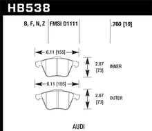Load image into Gallery viewer, Hawk 2009-2009 Audi A4 Cabriolet HPS 5.0 Front Brake Pads