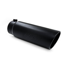 Load image into Gallery viewer, MBRP Universal Tip 6in OD Angled Rolled End 5in Inlet 18in Length Black Finish Exhaust