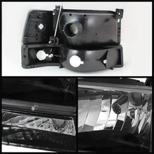 Load image into Gallery viewer, xTune Ford F150/Bronco 92-96 Headlights w/Corner Bumper 6pcs Amber- Black HD-JH-FB92-SET-AM-BK