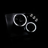ANZO 2005-2009 Ford Mustang Projector Headlights w/ Halo Black
