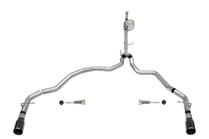 Corsa 2021-2025 Ford F-150 SuperCab/6.5in Bed 5.0L V8 Xtreme Cat-Back Dual Rear Exit-Black PVD