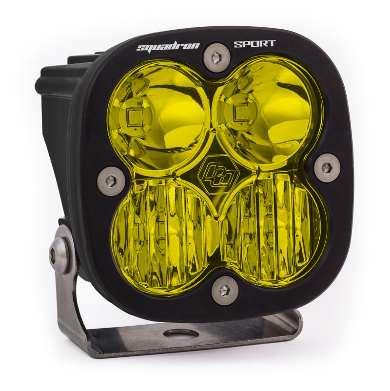 Baja Designs Squadron Sport Driving/Combo Pattern Black LED Light Pod - Amber