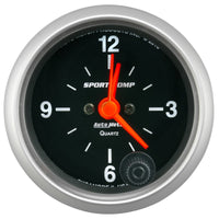 Autometer Sport-Comp 2-1/16in. 12 Hour Analog Clock Gauge