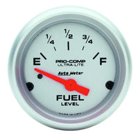 Autometer Ultra-Lite 52mm 0 OHMS Empty/90 OHMS Full Short Sweep Electronic Fuel Level Gauge