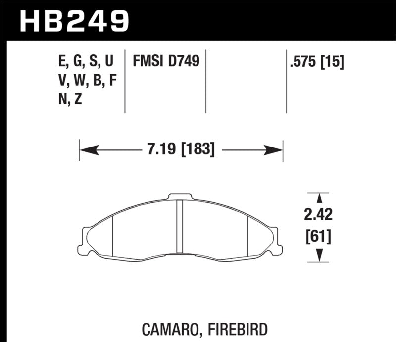 Hawk 98-02 Camaro/Firebird HP+ Street Front Brake Pads