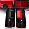 ANZO 1999-2002 Chevy Silverado 1500 LED Taillights Plank Style Black w/Smoke Lens