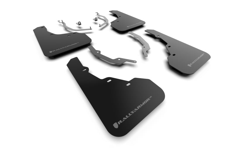 Rally Armor 22-26 Hyundai Santa Cruz Black Mud Flap w/Grey Logo