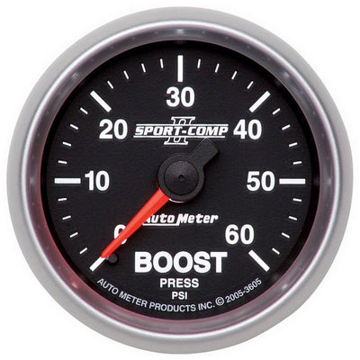 Autometer Sport-Comp II Mechanical 52mm 0-60 PSI Mechanical Boost Gauge