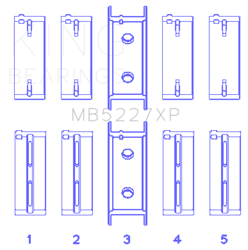 King Mitsubishi 4G63/4G64 6 Bolt 1st Gen DSM Performance Main Bearing Set - Size +0.25mm